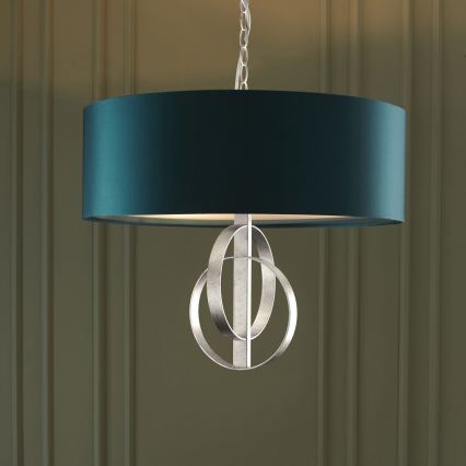 Endon 95224 - Kædeophængt lysekrone 3xE27/10W/230V Ø 60 cm blå/grå