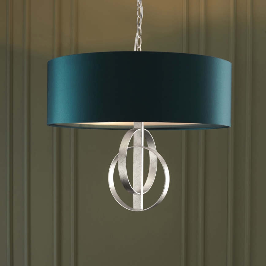 Endon 95224 - Kædeophængt lysekrone 3xE27/10W/230V Ø 60 cm blå/grå