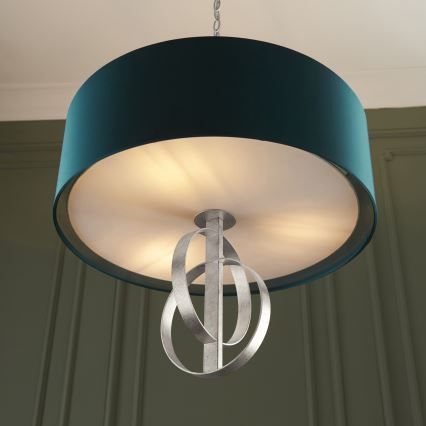 Endon 95224 - Kædeophængt lysekrone 3xE27/10W/230V Ø 60 cm blå/grå