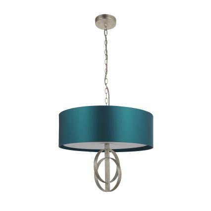 Endon 95224 - Kædeophængt lysekrone 3xE27/10W/230V Ø 60 cm blå/grå