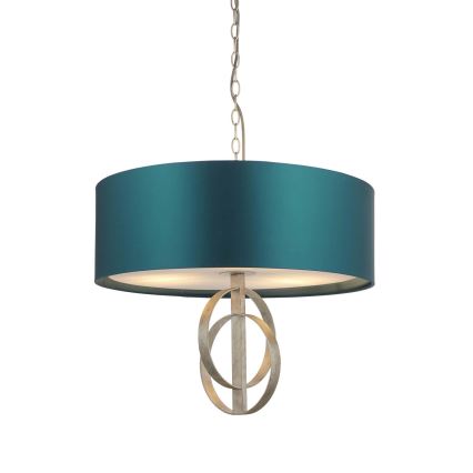 Endon 95224 - Kædeophængt lysekrone 3xE27/10W/230V Ø 60 cm blå/grå