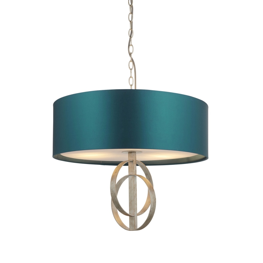 Endon 95224 - Kædeophængt lysekrone 3xE27/10W/230V Ø 60 cm blå/grå