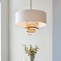 Endon 95268 - Lysekrone på kæde 3xE14/6W/230V Ø 60 cm hvid/messing