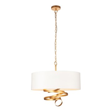 Endon 95268 - Lysekrone på kæde 3xE14/6W/230V Ø 60 cm hvid/messing