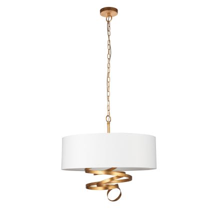 Endon 95268 - Lysekrone på kæde 3xE14/6W/230V Ø 60 cm hvid/messing