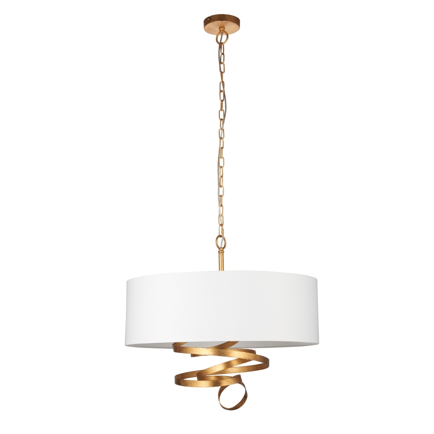 Endon 95268 - Lysekrone på kæde 3xE14/6W/230V Ø 60 cm hvid/messing