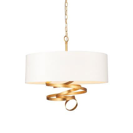 Endon 95268 - Lysekrone på kæde 3xE14/6W/230V Ø 60 cm hvid/messing