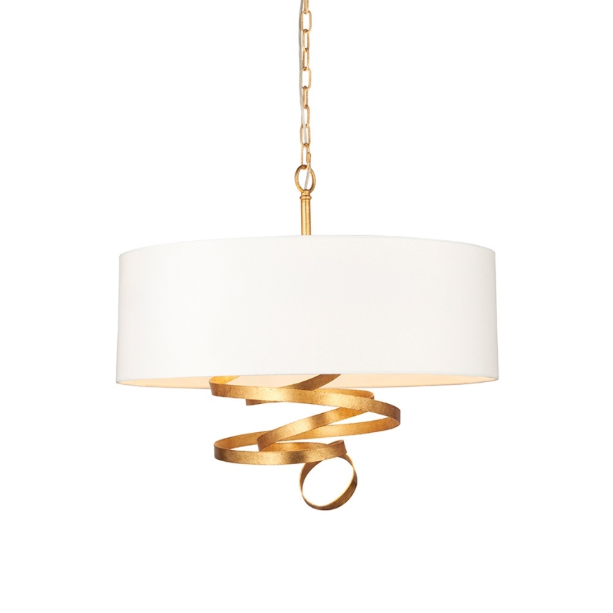 Endon 95268 - Lysekrone på kæde 3xE14/6W/230V Ø 60 cm hvid/messing