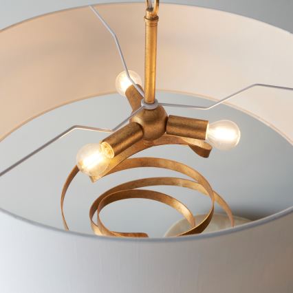 Endon 95268 - Lysekrone på kæde 3xE14/6W/230V Ø 60 cm hvid/messing