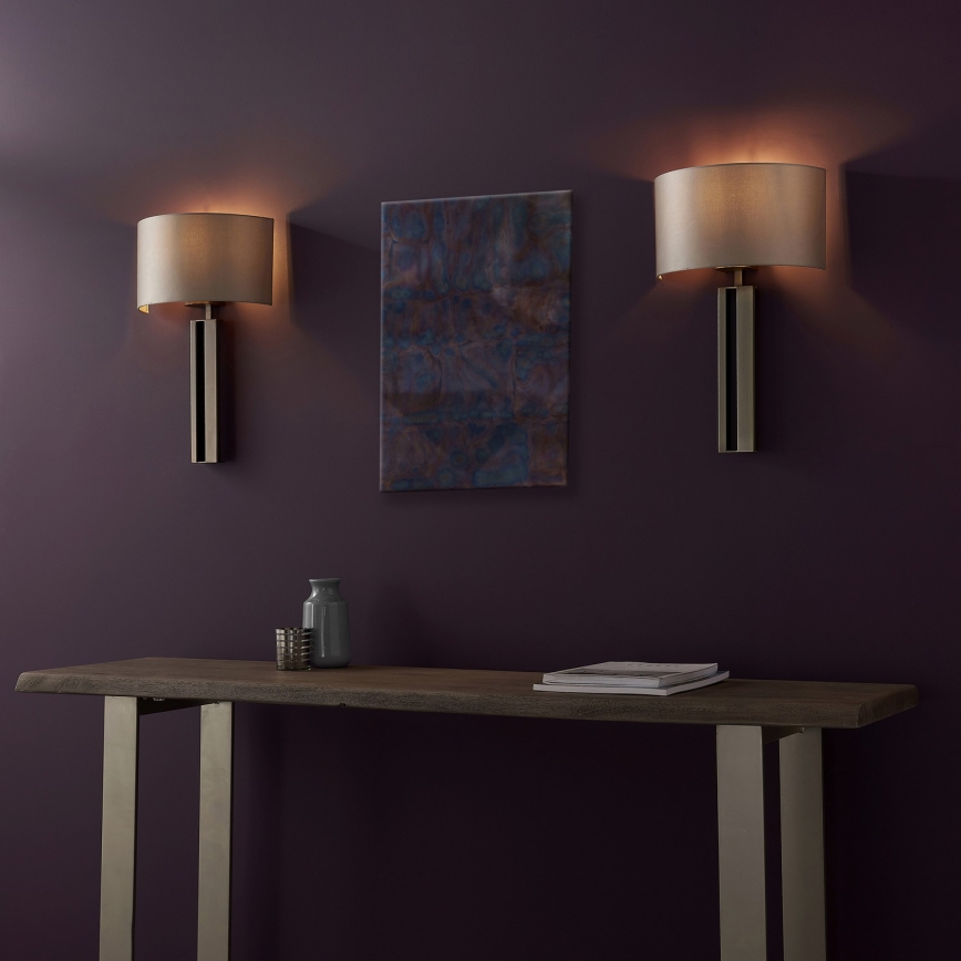 Endon 95449 - Væglampe 1xE27/10W/230V beige/mat krom