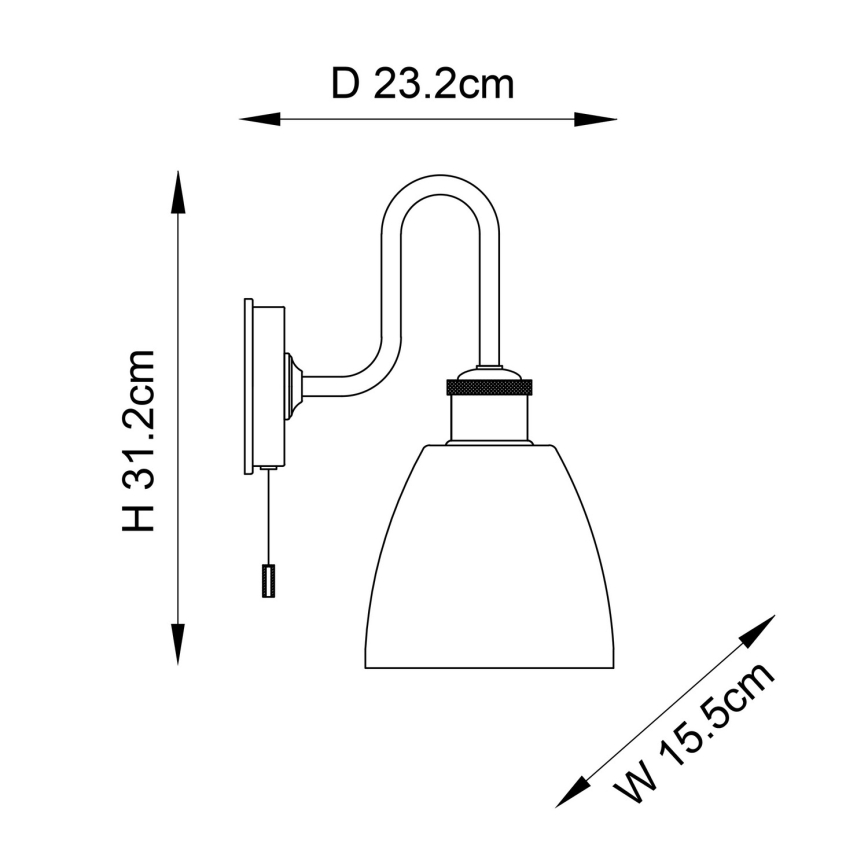 Endon 95506 - Badeværelsesvæglampe PIPER 1xE27/10W/230V IP44 poleret krom