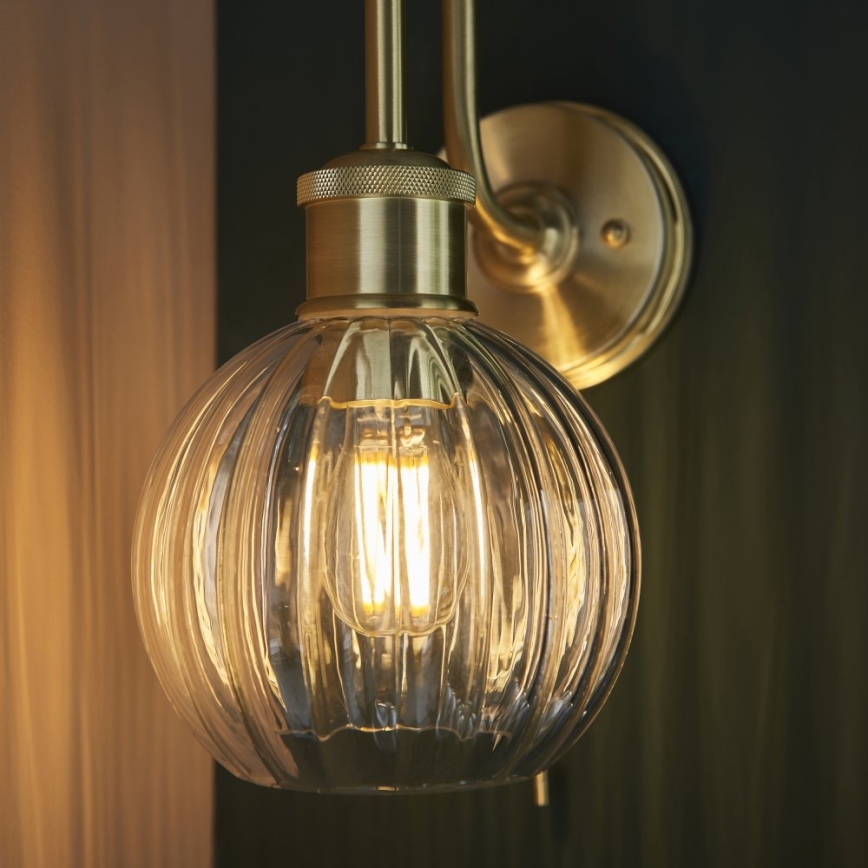 Endon 95507 - Væglampe til badeværelse KENDALL 1xE27/10W/230V IP44 messing