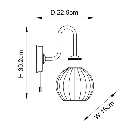 Endon 95507 - Væglampe til badeværelse KENDALL 1xE27/10W/230V IP44 messing