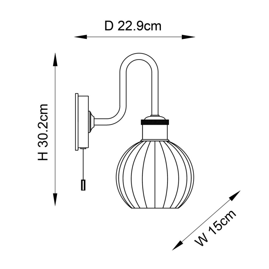 Endon 95507 - Væglampe til badeværelse KENDALL 1xE27/10W/230V IP44 messing