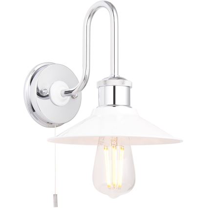 Endon 95508 - Badeværelses væglampe MARIS 1xE27/6W/230V IP44 blank krom/hvid