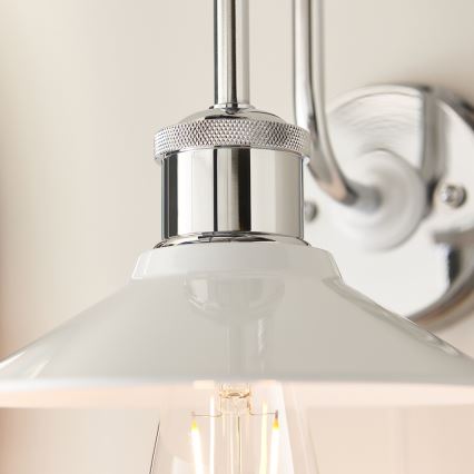 Endon 95508 - Badeværelses væglampe MARIS 1xE27/6W/230V IP44 blank krom/hvid