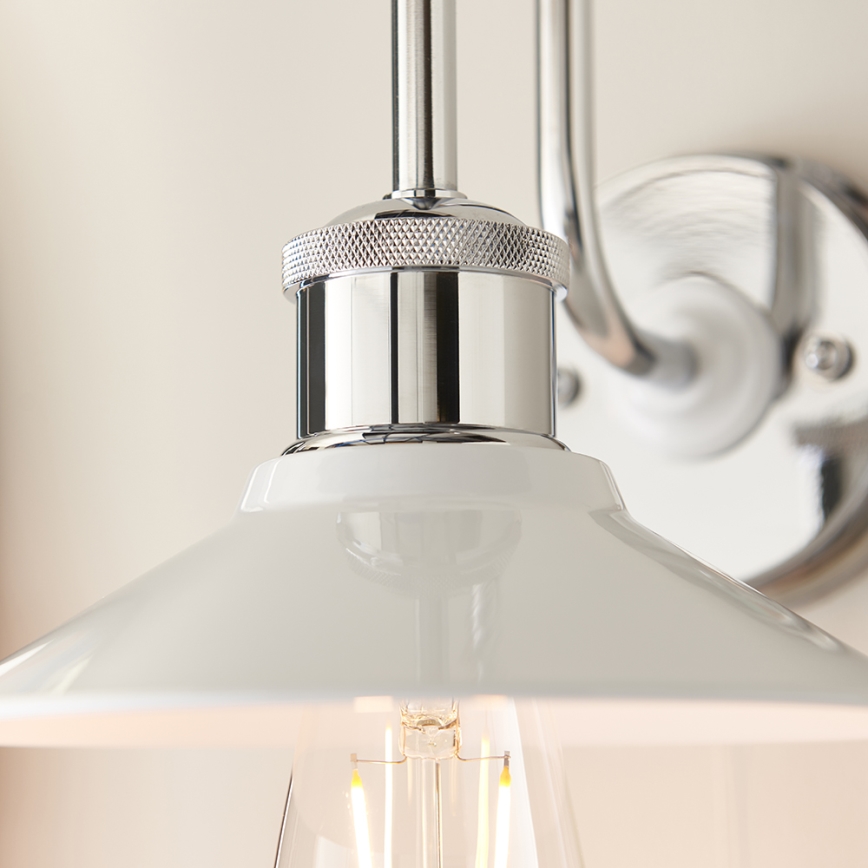 Endon 95508 - Badeværelses væglampe MARIS 1xE27/6W/230V IP44 blank krom/hvid