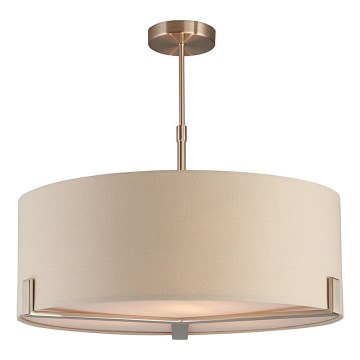Endon 95834 - Pendellampe HAYFIELD 3xE27/40W/230V mat krom/beige