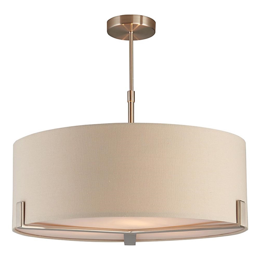 Endon 95834 - Pendellampe HAYFIELD 3xE27/40W/230V mat krom/beige
