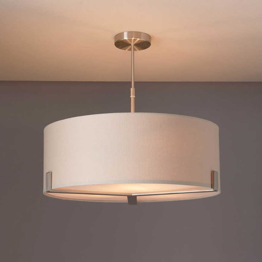 Endon 95834 - Pendellampe HAYFIELD 3xE27/40W/230V mat krom/beige