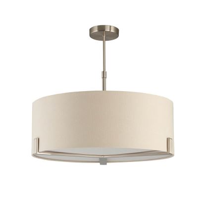 Endon 95834 - Pendellampe HAYFIELD 3xE27/40W/230V mat krom/beige