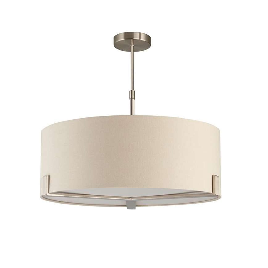 Endon 95834 - Pendellampe HAYFIELD 3xE27/40W/230V mat krom/beige