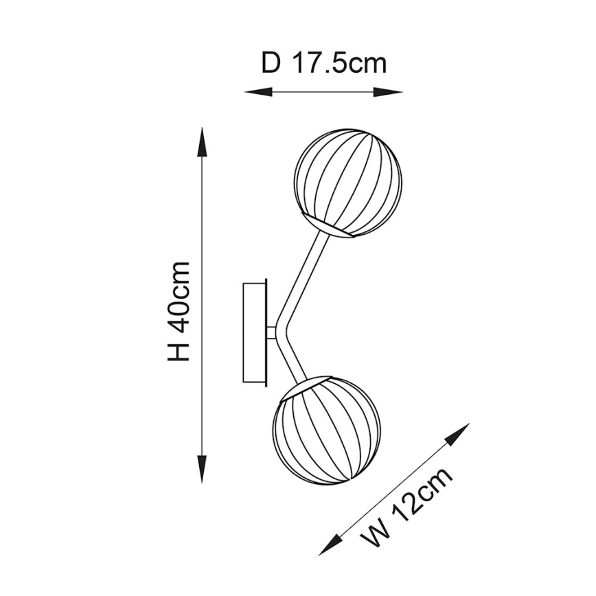 Endon 96691 - Væglampe NORTHWEST 2xG9/3W/230V guld