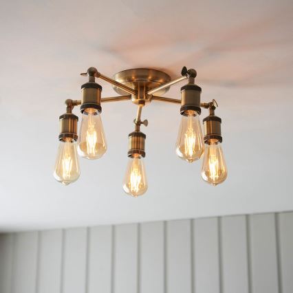 Endon 97244 - Spotlampe HAL 5xE27/10W/230V messing