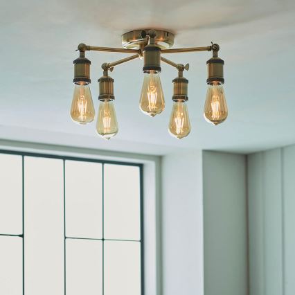 Endon 97244 - Spotlampe HAL 5xE27/10W/230V messing