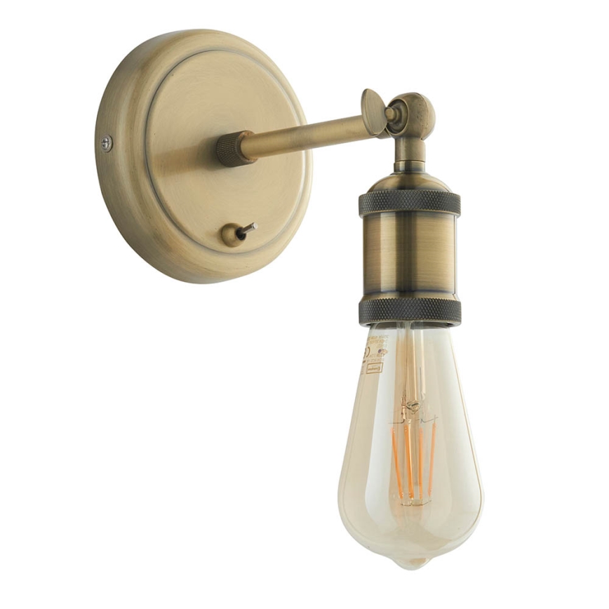 Endon 97245 - Vægspot HAL 1xE27/10W/230V, messing