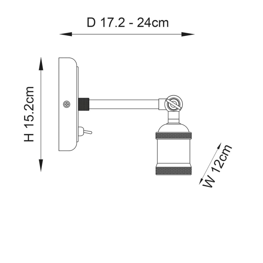 Endon 97245 - Vægspot HAL 1xE27/10W/230V, messing