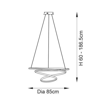 Endon 97639 - LED-dæmpbar pendel med wireophæng TWIRL LED/88W/230V 3000K guld