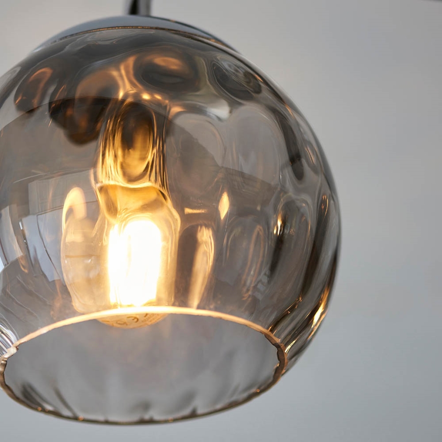 Endon 97971 - Påbygget loftlampe DIMPLE 3xE14/25W/230V blank krom/røggrå