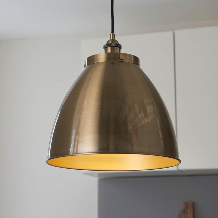 Endon 98744 - Pendel på ledning FRANKLIN 1xE27/10W/230V messing