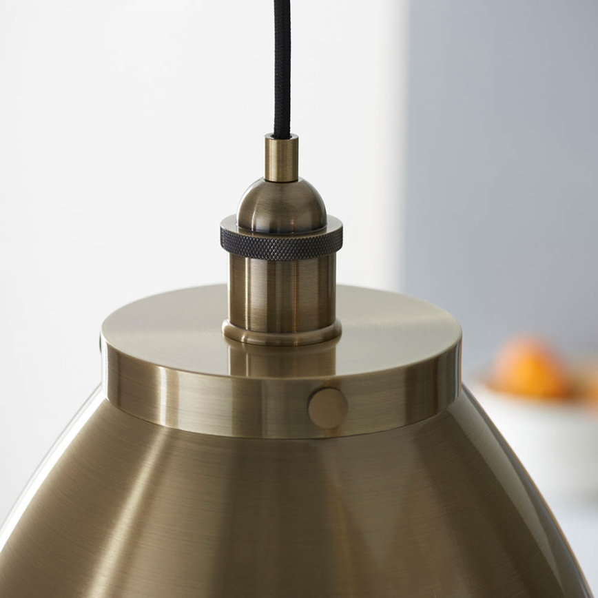 Endon 98744 - Pendel på ledning FRANKLIN 1xE27/10W/230V messing
