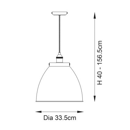 Endon 98744 - Pendel på ledning FRANKLIN 1xE27/10W/230V messing