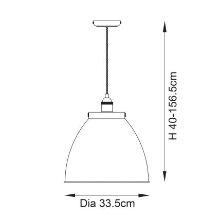 Endon 98749 - Loftpendel med wireophæng FRANKLIN 1xE27/10W/230V sort/messing