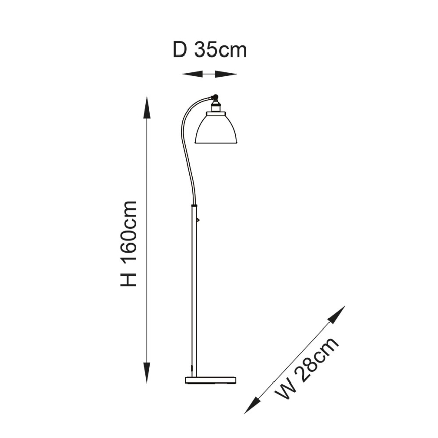 Endon 98753 - Gulvlampe FRANKLIN 1xE27/10W/230V mat krom/antracit