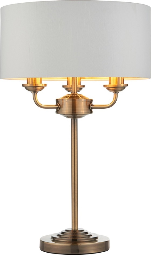 Endon 98932 - Bordlampe HIGHCLERE 3xE14/18W/230V hvid/messing Ø 32 cm