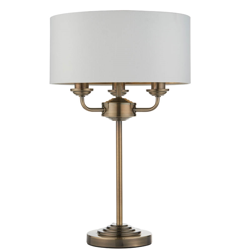 Endon 98932 - Bordlampe HIGHCLERE 3xE14/18W/230V hvid/messing Ø 32 cm