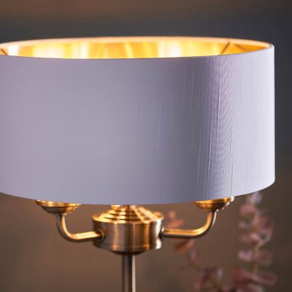 Endon 98932 - Bordlampe HIGHCLERE 3xE14/18W/230V hvid/messing Ø 32 cm