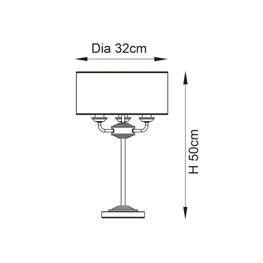 Endon 98932 - Bordlampe HIGHCLERE 3xE14/18W/230V hvid/messing Ø 32 cm