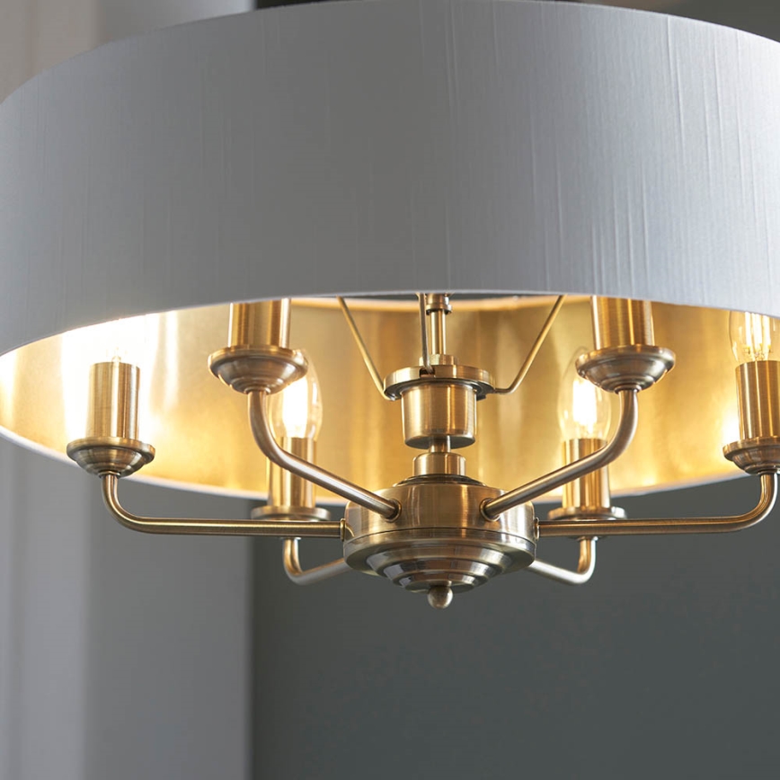 Endon 98933 - Pendel med kædeophæng HIGHCLERE 6xE14/40W/230V hvid/messing