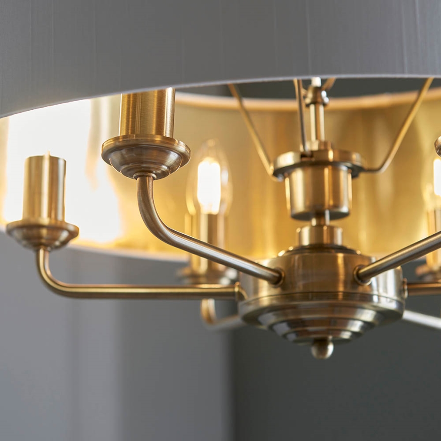 Endon 98933 - Pendel med kædeophæng HIGHCLERE 6xE14/40W/230V hvid/messing