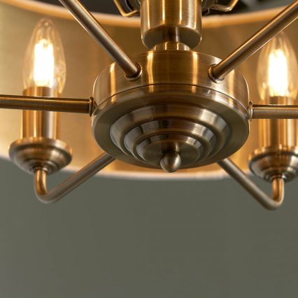 Endon 98933 - Pendel med kædeophæng HIGHCLERE 6xE14/40W/230V hvid/messing