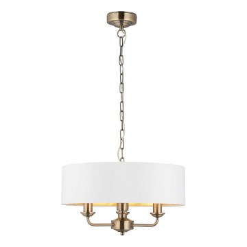 Endon 98934 - Pendel med kædeophæng HIGHCLERE 3xE14/40W/230V hvid/messing