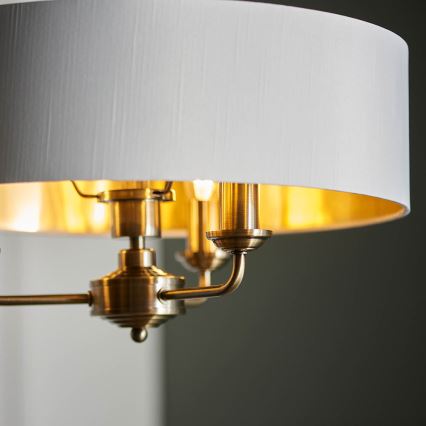 Endon 98934 - Pendel med kædeophæng HIGHCLERE 3xE14/40W/230V hvid/messing