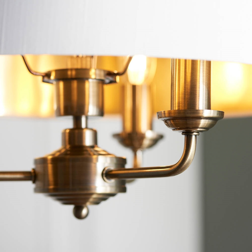 Endon 98934 - Pendel med kædeophæng HIGHCLERE 3xE14/40W/230V hvid/messing