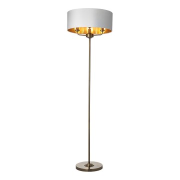 Endon 98935 - Gulvlampe HIGHCLERE 3xE14/40W/230V hvid/messing diameter 47 cm