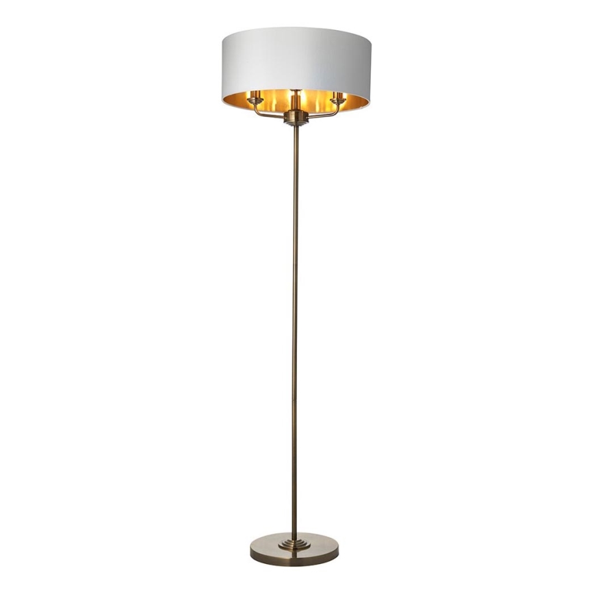 Endon 98935 - Gulvlampe HIGHCLERE 3xE14/40W/230V hvid/messing diameter 47 cm